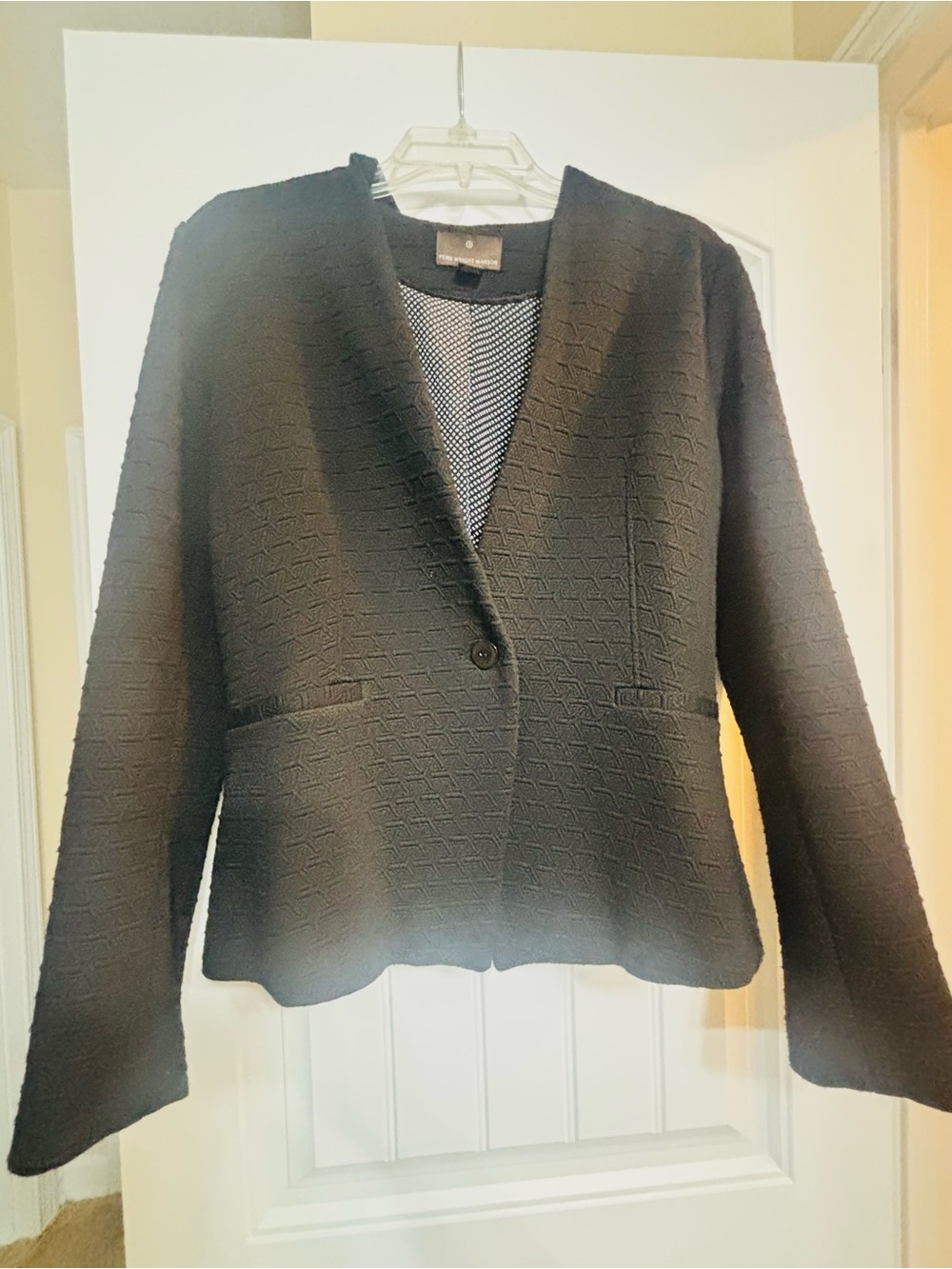 Fenn Wright Manson Black Textured Single-Button Blazer
